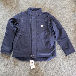 Carhartt Men's Flame Resistant Full Swing Quick Duck Coat Navy Size Mens L Tall